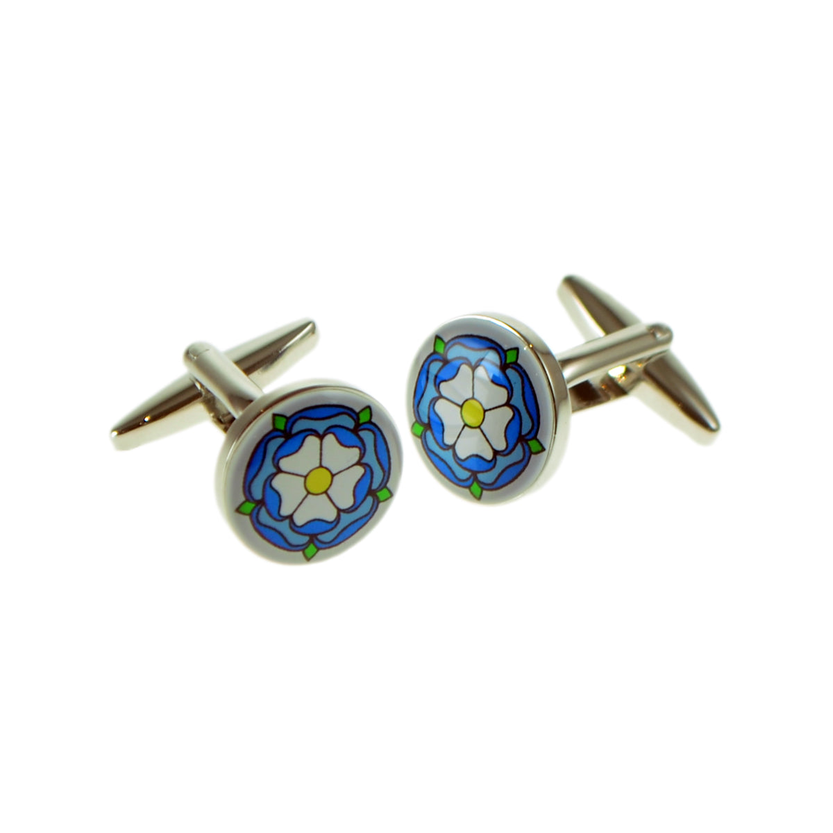 Dark Blue Accents Tudor Rose Cufflinks | Ashton and Finch