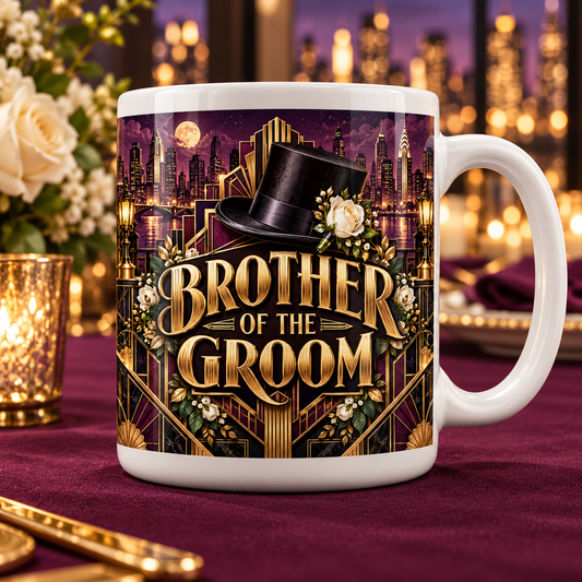 Brother of the Groom — City Lights Wedding Mug — front design