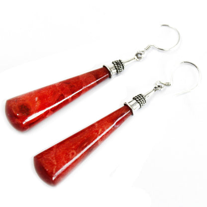 925 Silver Long Teardrop Earrings