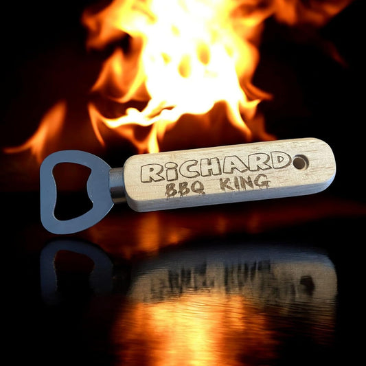 Personalised BBQ King Wooden Beer Bottle Opener Gift  | Ashton and Finch