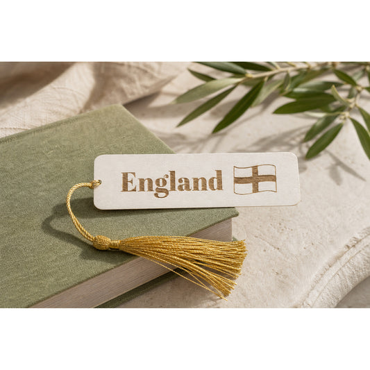 England Bookmark in a themed gift-guide setting