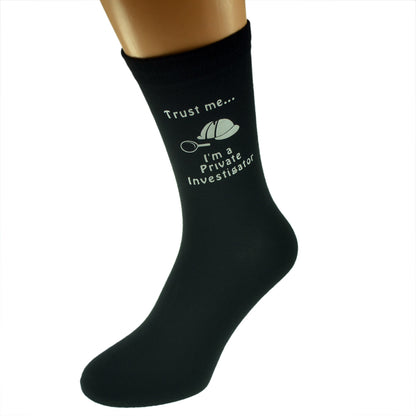 Trust Me I’m A Private Investigator Mens Black Socks| Ashton and Finch