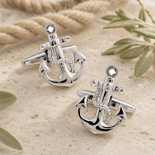 Anchor Cufflinks in a themed setting