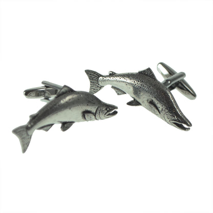 English Made Large Salmon Pewter Cufflinks | Ashton and Finch