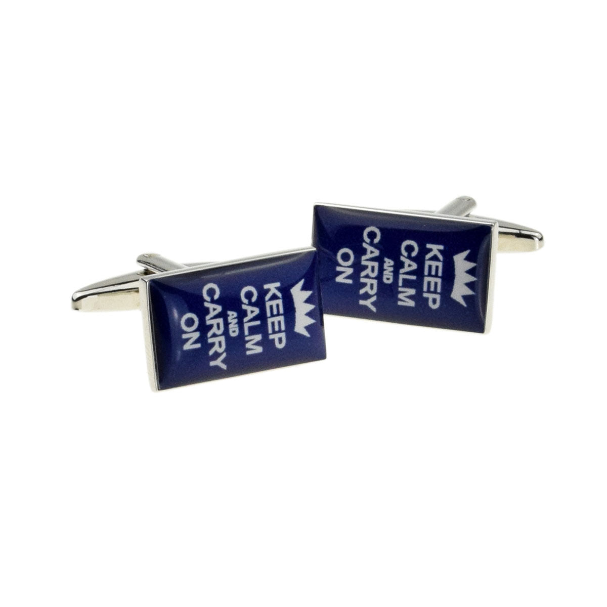 Royal Blue Keep Calm & Carry on Cufflinks | Ashton and Finch