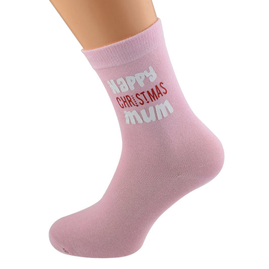 Happy Christmas Mum Womens Pink Socks| Ashton and Finch