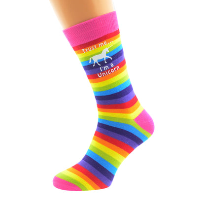 Trust Me I’m A Unicorn Rainbow Design Socks| Ashton and Finch