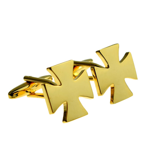 Gold Plated Maltese Cross Style Crusader Cufflinks | Ashton and Finch