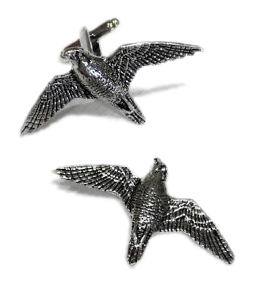 English Made Peregrine Falcon Bird Pewter Cufflinks | Ashton and Finch