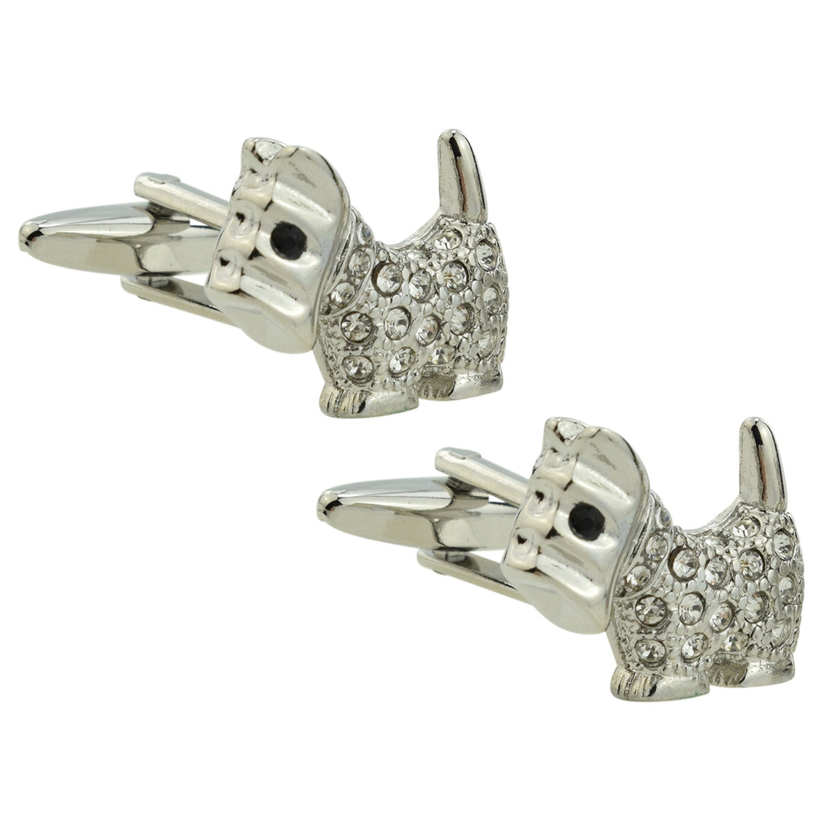 Crystal Scottie Dog Pet Cufflinks | Ashton and Finch