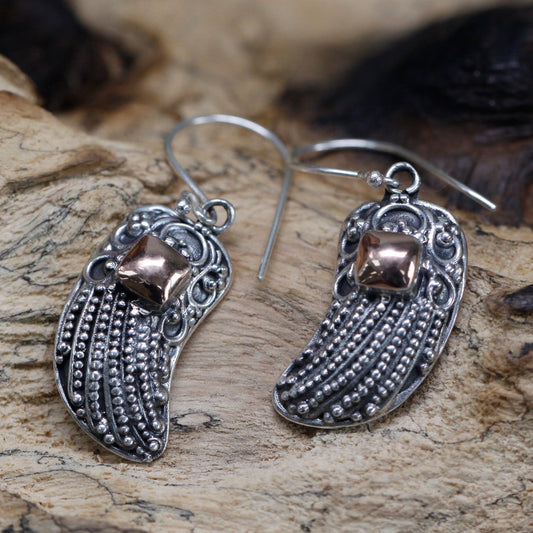 Silver and Gold Angel Wings Earrings
