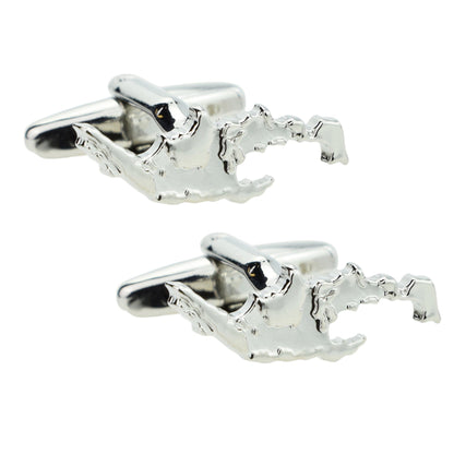 Outline Map of Indonesia Rhodium Plated Cufflinks | Ashton and Finch
