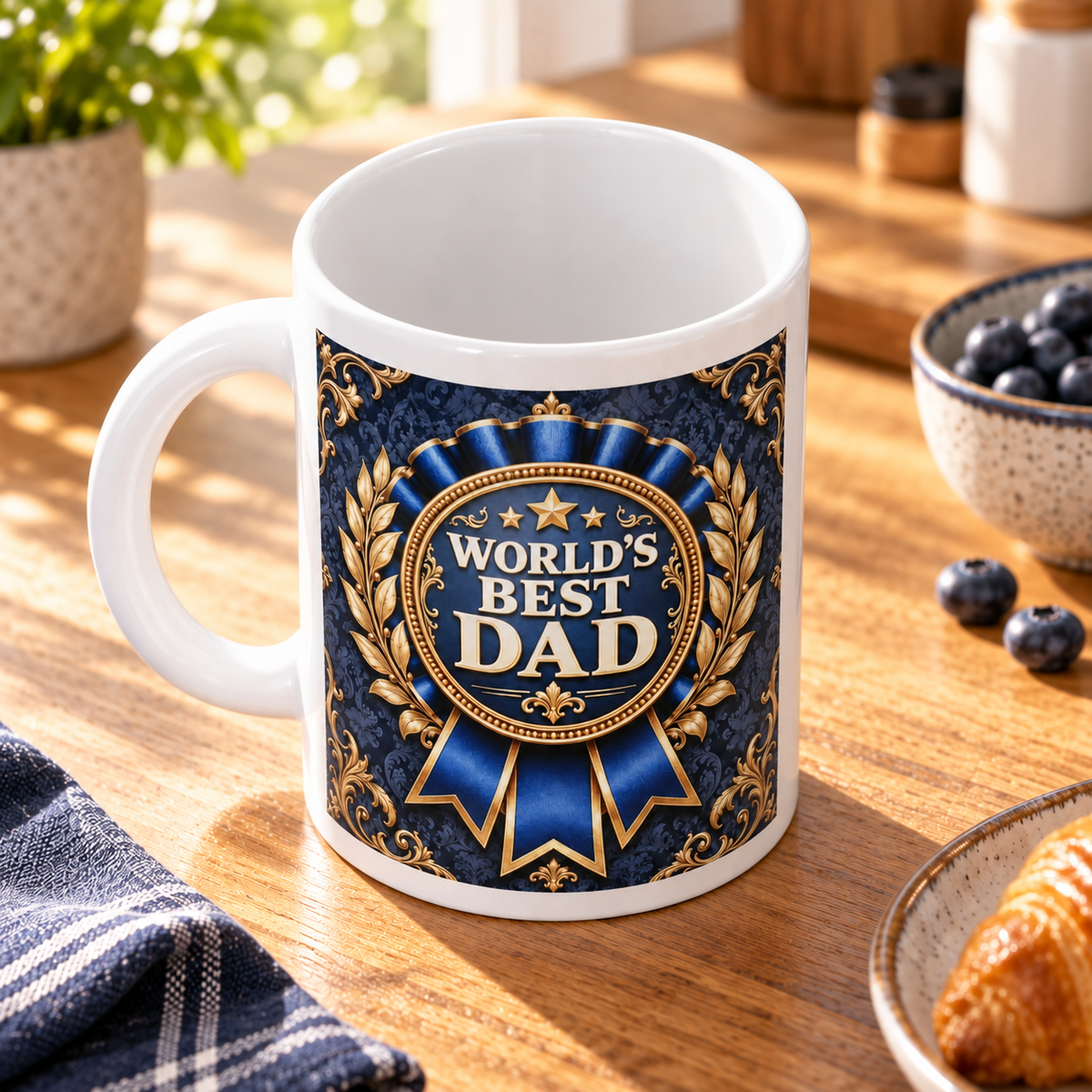 World's Best Dad – Champion Rosette Mug — print detail