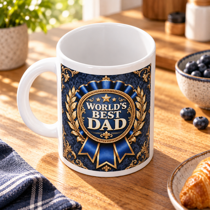 World's Best Dad – Champion Rosette Mug — print detail