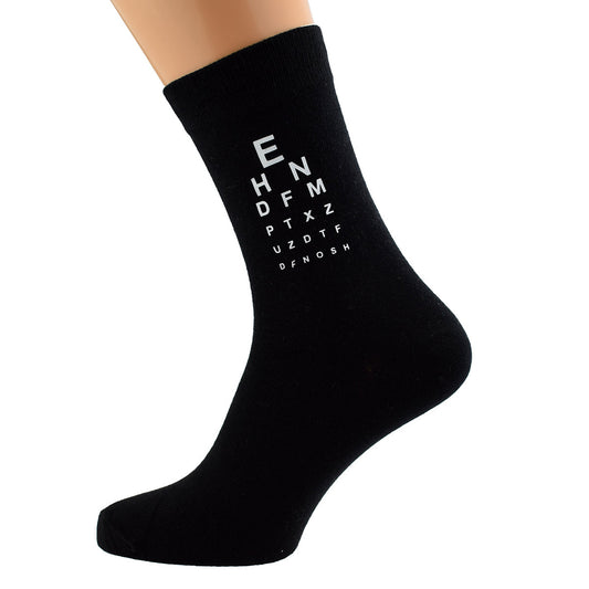 Eye Test Design Mens Black Socks| Ashton and Finch