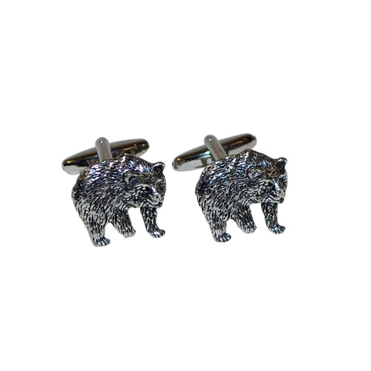 English Made Pewter Bears Cufflinks | Ashton and Finch