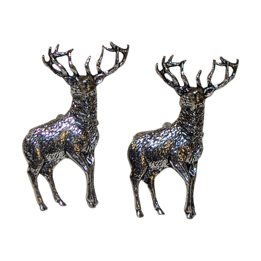 English Made Pewter Standing Stag Cufflinks | Ashton and Finch