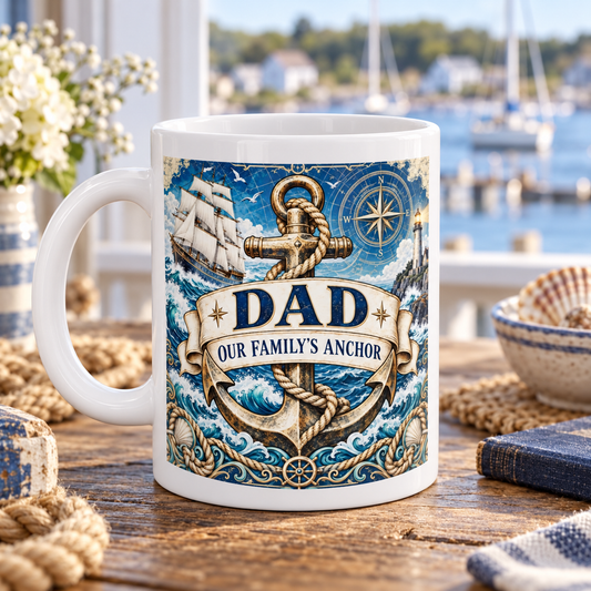 Dad – Our Family's Anchor Mug — front design