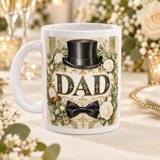 Dad – Wedding Day Top Hat Mug — front design