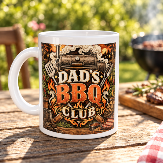 Dad's BBQ Club – King of the Grill Mug — front design