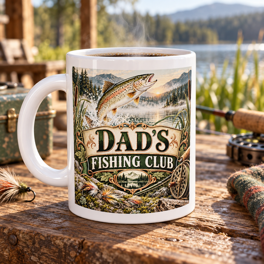Dad's Fishing Club – Lakeside Mug — front design