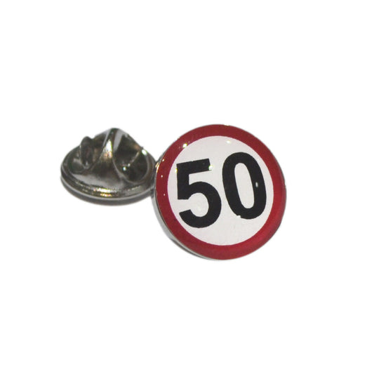 Road Sign Speed Limit Birthday Lapel Pin Badge