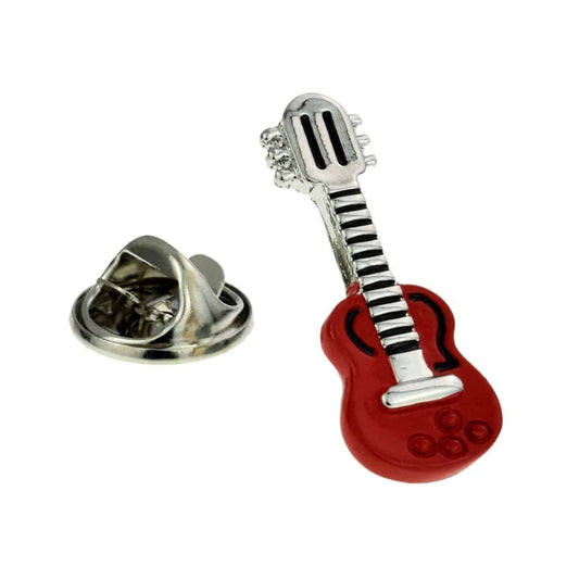 Red Guitar Design Lapel Pin Badge