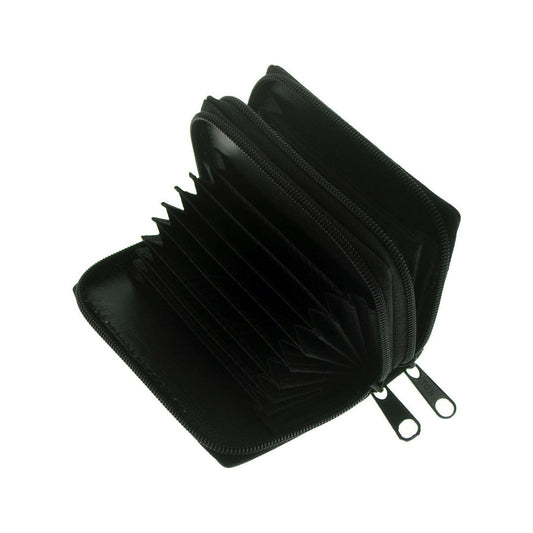 Black Leather Wallet Coin, Card and Travel Card Holder  | Ashton and Finch