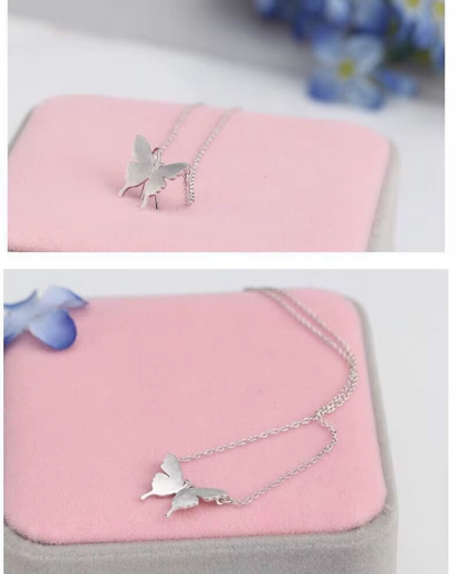 Butterfly Necklace – 925 Silver 18-Inch Chain with Elegant Butterfly Pendant