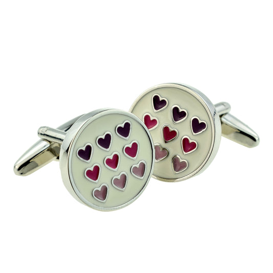 Enamelled Cufflinks love hearts design | Ashton and Finch