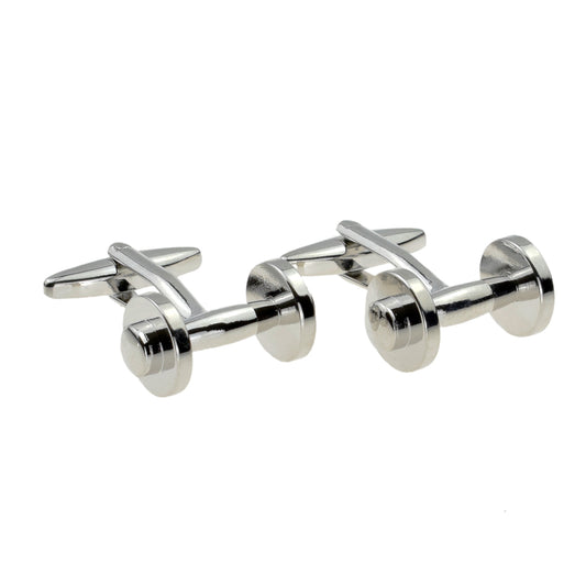 Shiny Finish Weight Lifter Dumbell Gym Sports Cufflinks | Ashton and Finch