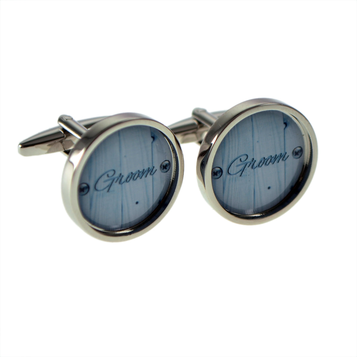 Stamped Wood Effect Wedding Role Cufflinks | Ashton and Finch
