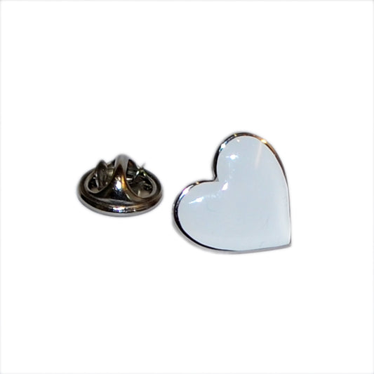 White Heart Lapel Pin Badge