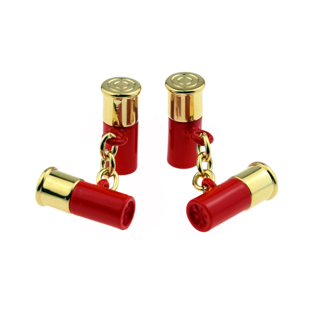 Gold & Red Shotgun Cartridge Cufflinks | Ashton and Finch