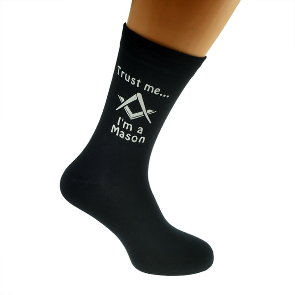 Masonic Socks Black Trust Me Mason Design