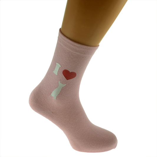 I Love Chihuahuas Ladies Pink Socks| Ashton and Finch