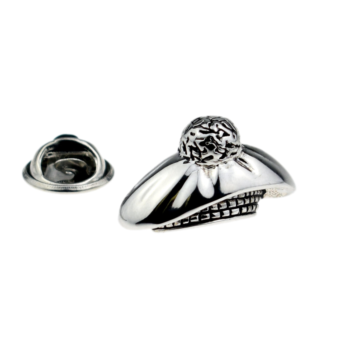 Rhodium Plated Tam-o-Shanter Scottish Hat Lapel Pin Badge