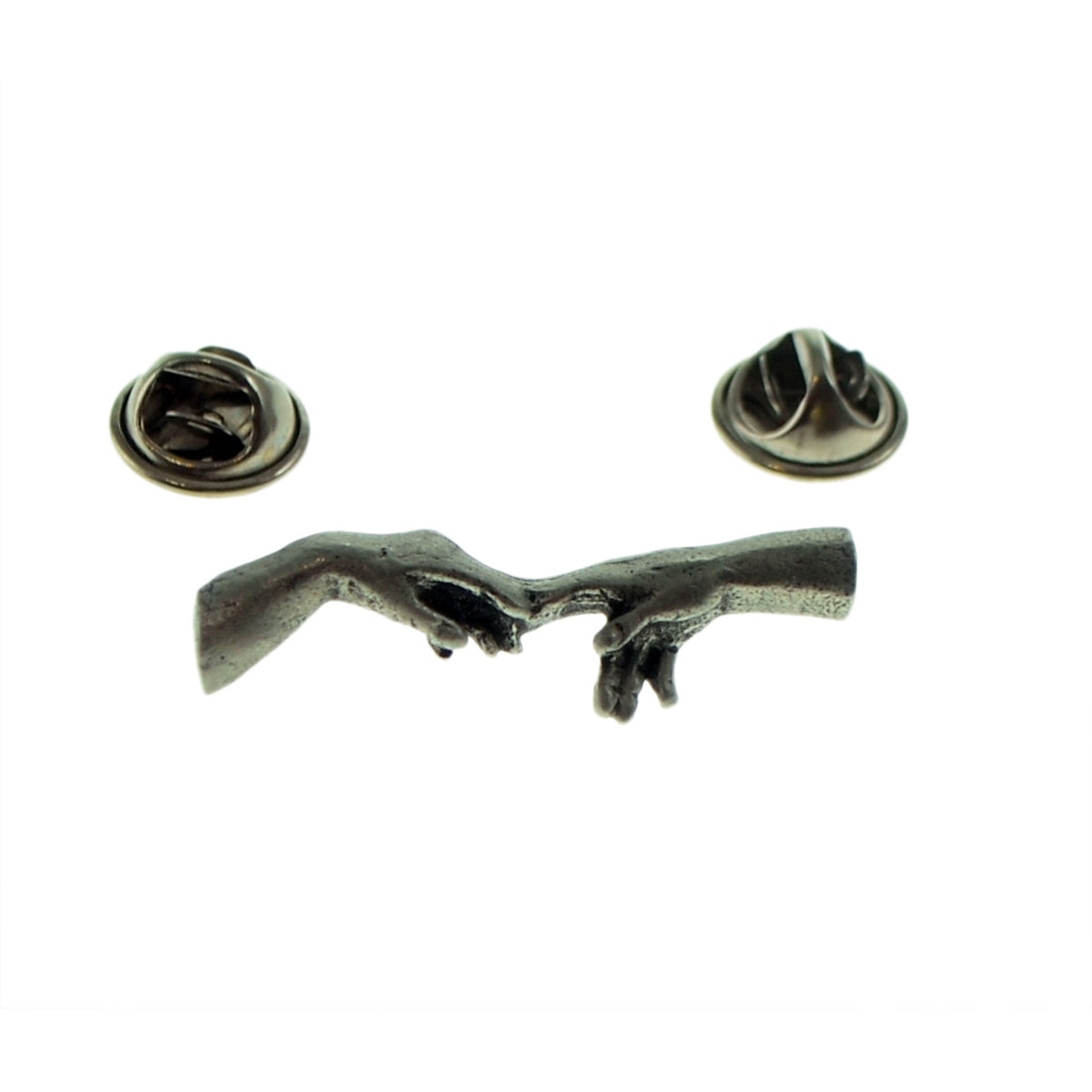 Joined Hands Pewter Lapel Pin Badge