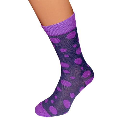 Purple Spotted Bright Mens Socks| Ashton and Finch