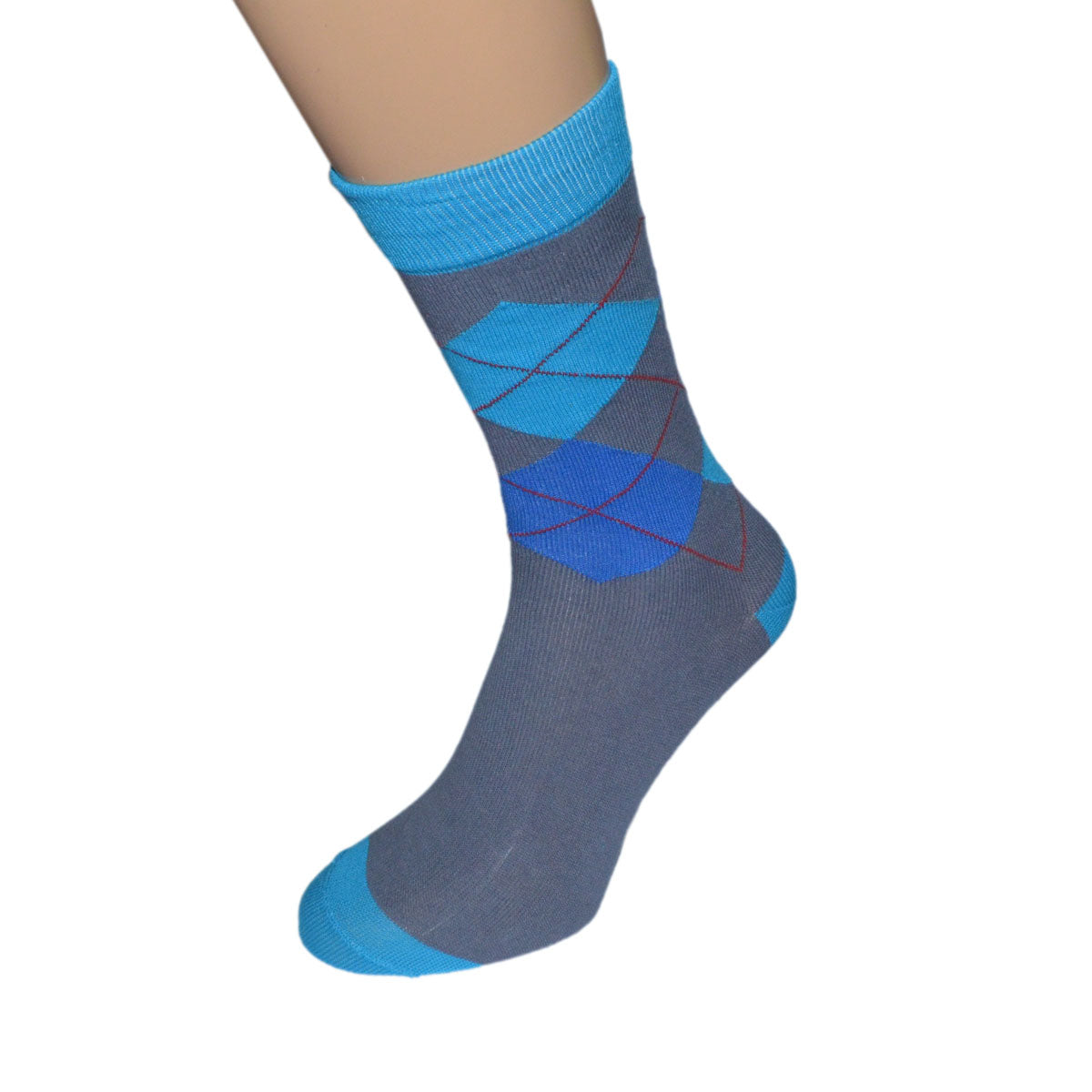 Turquoise Diamond Pattern Bright Mens Socks| Ashton and Finch