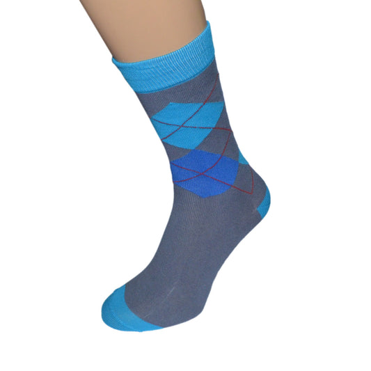 Turquoise Diamond Pattern Bright Mens Socks| Ashton and Finch