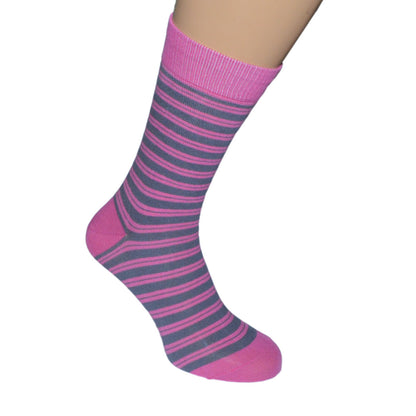 Hot Pink Striped Bright Mens Socks| Ashton and Finch
