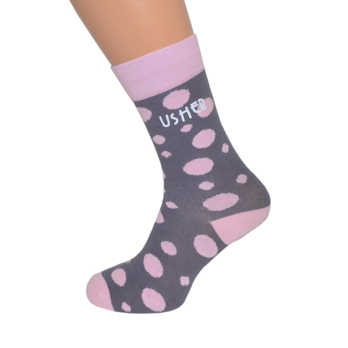 Pale Pink Funky Wedding Role Socks With Diamond Stripes Or Spots| Ashton and Finch