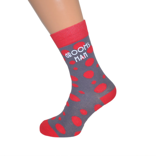 Red Funky Wedding Role Socks With Diamond Stripes Or Spots| Ashton and Finch