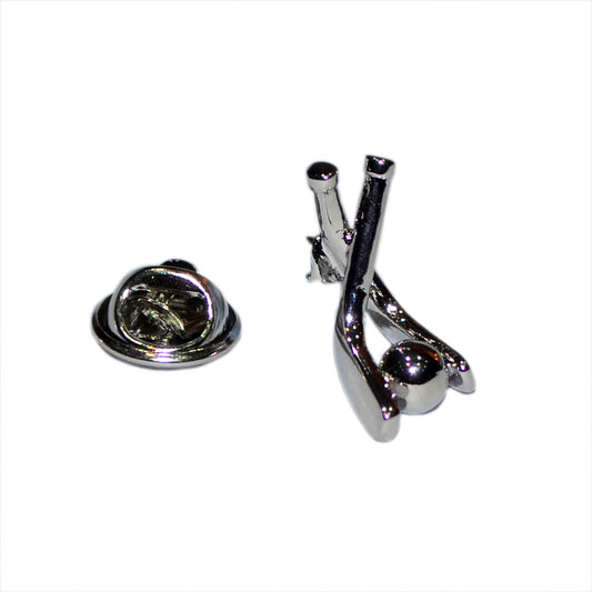 Hockey Sticks & Ball Bully Off Sport Lapel Pin Badge