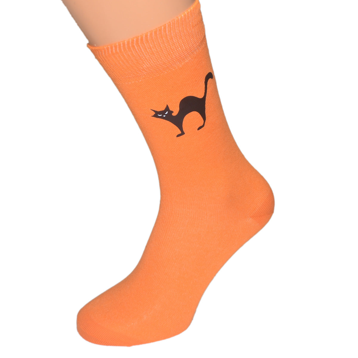 Halloween Black Cat Mens Orange Socks| Ashton and Finch