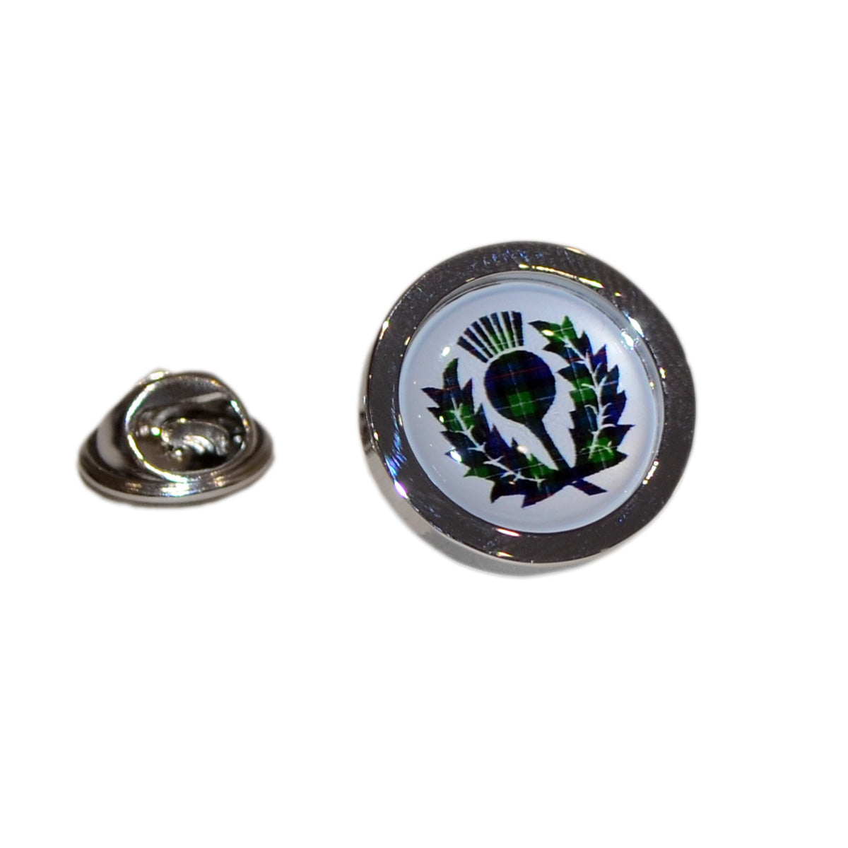 Mac Kenzie Tartan Thistle Lapel Pin Badge