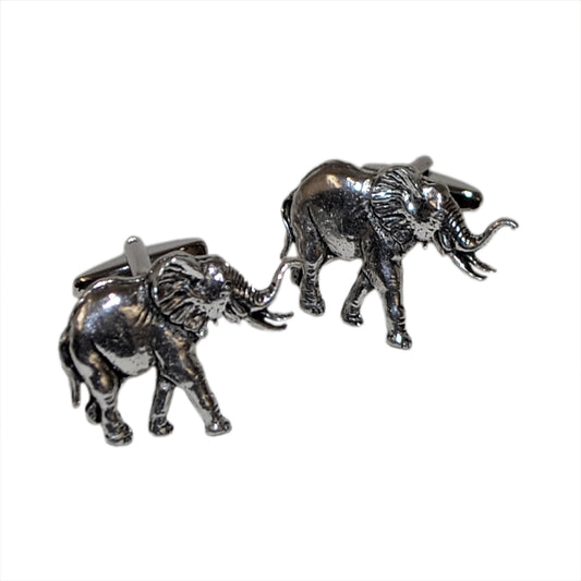 English Made Pewter Elephant Cufflinks | Ashton and Finch