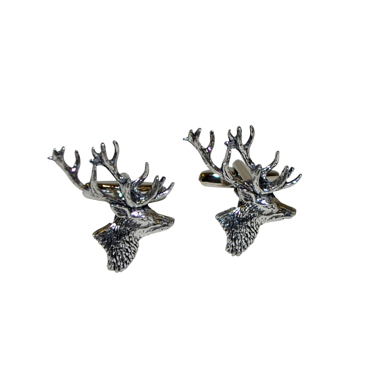 English Made Pewter Stags Head Cufflinks | Ashton and Finch