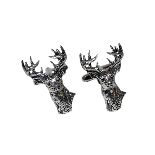 English Made Stags Head Pewter Cufflinks | Ashton and Finch
